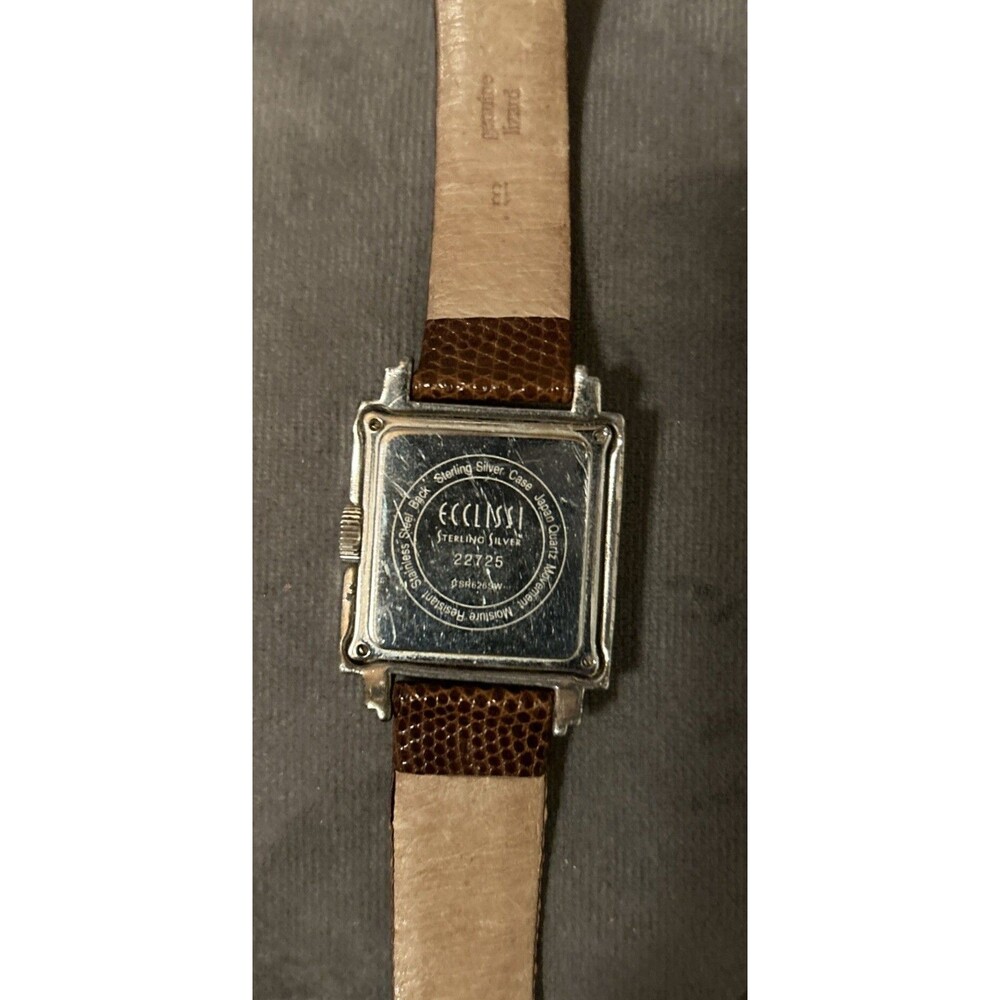 VTG Women’ECCLISSI sterling silver watch 22725  lizard band needs battery unisex - Picture 2 of 7